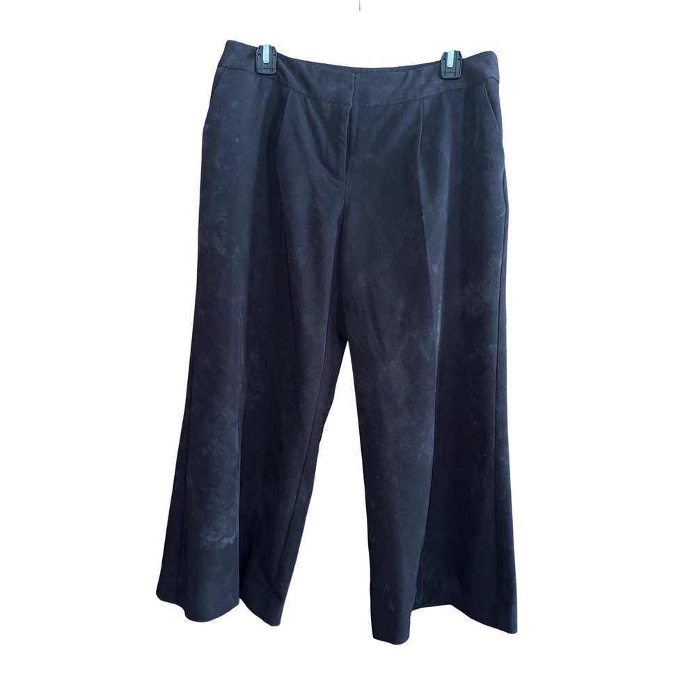 Worthington Women Black Modern Fit Cropped Wide Leg Pants‎ Size 8
